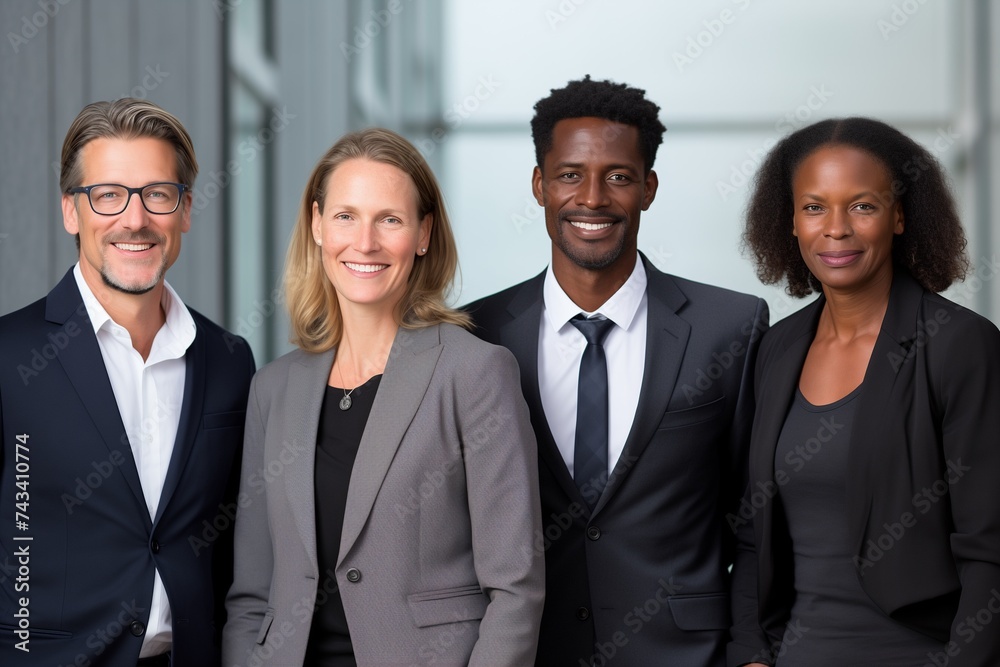 Diverse Business office colleagues smiling portrait Diverse Business office colleagues smiling portrait