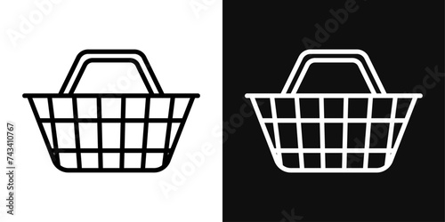 Shopping Basket Icon Set. Vector illustration