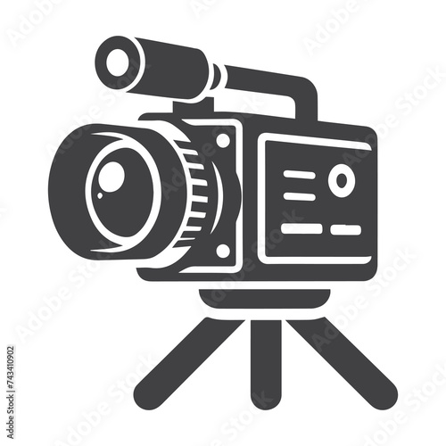Retro cinema icon. Movie camera. Film Industry silhouette icons on the white