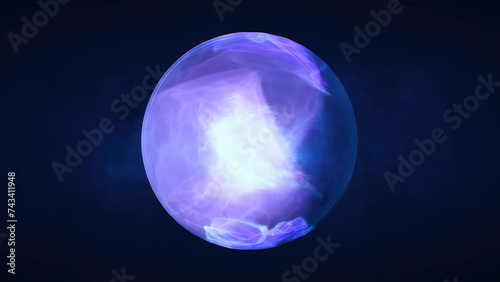 Blue translucent glass energy futuristic magic round ball liquid plasma sphere. Abstract background. Video in high quality 4k, motion design