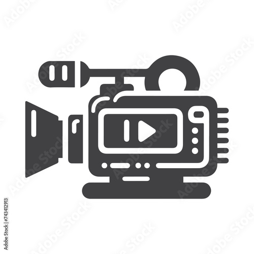 Retro cinema icon. Movie camera. Film Industry silhouette icons on the white
