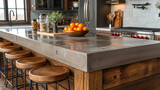 Handcrafted to perfection this concrete countertop boasts a smooth and seamless finish ideal for both modern and rustic kitchen designs.
