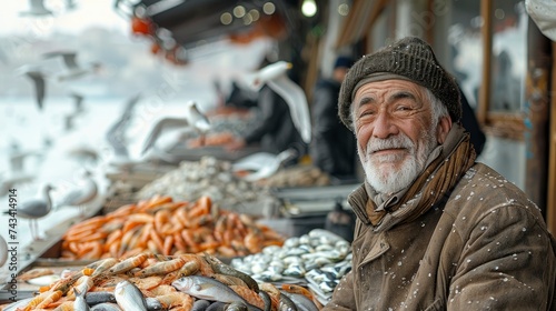 A Bustling Fish Market On The Waterfront, Background Image, Background For Banner, HD