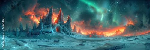 A Fantasy Ice Castle With Frozen Spires, Background Image, Background For Banner, HD