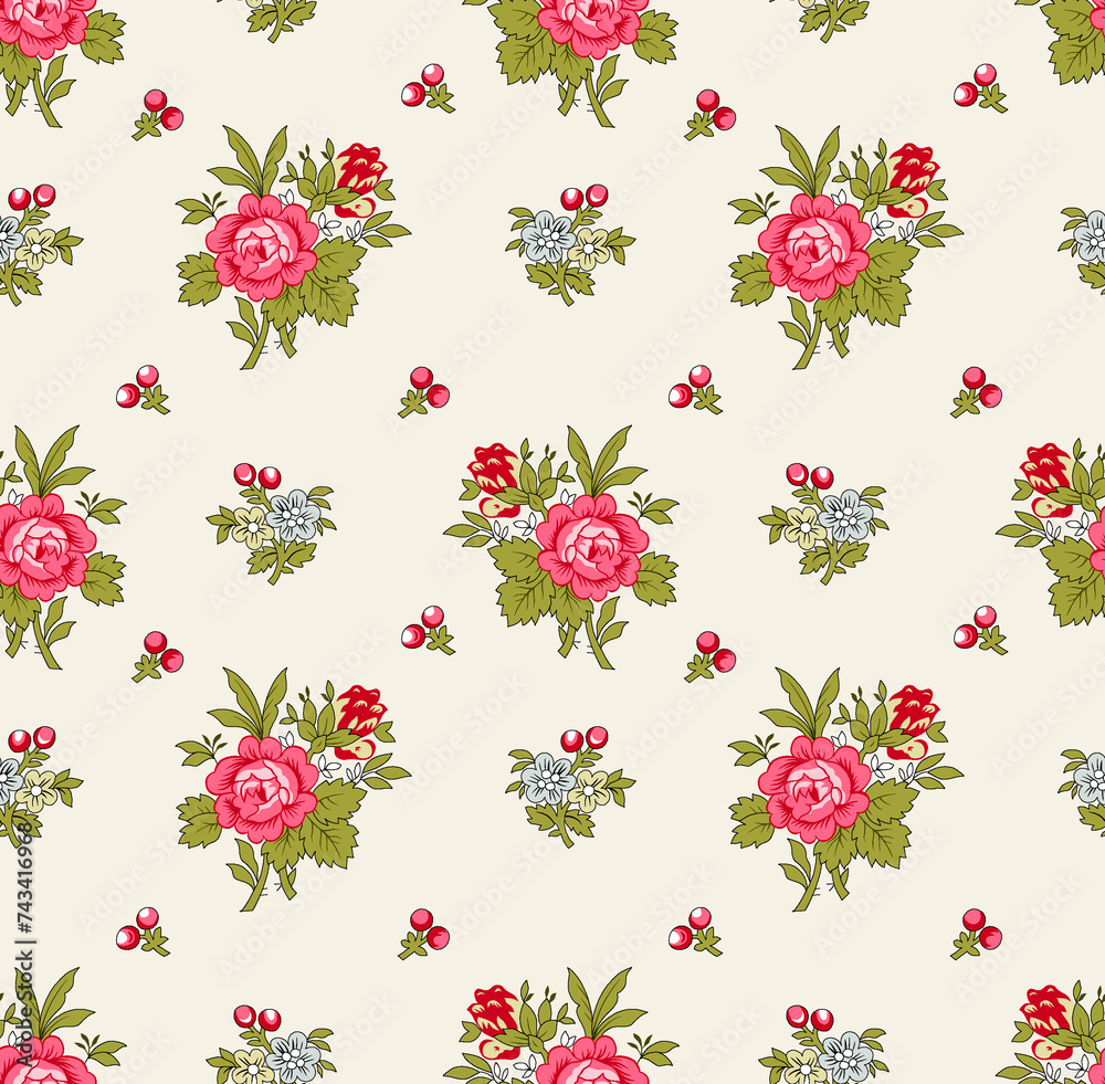 Rose Flowers floral booti digital textile design Rose Flowers floral booti digital textile design