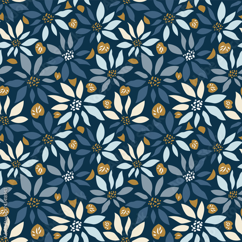 Floral allover seamless repeat pattern for block  print screen print 