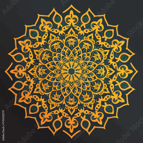 Vector art of sun flow Islamic RAMADAN Arab mandala
