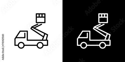 編集可能な高所作業車のベクターアイコン