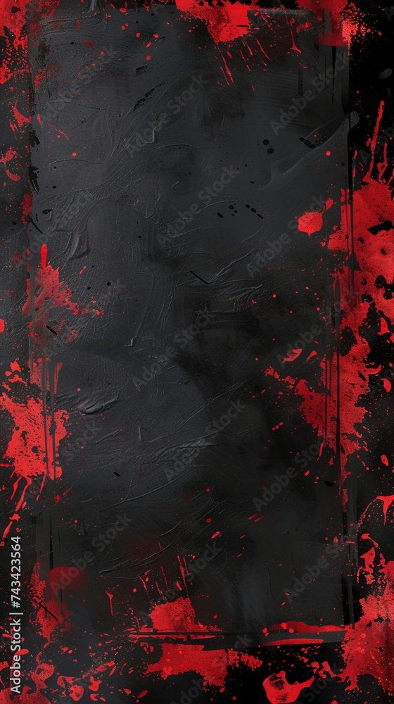 Fototapeta premium Black background with red grunge borders
