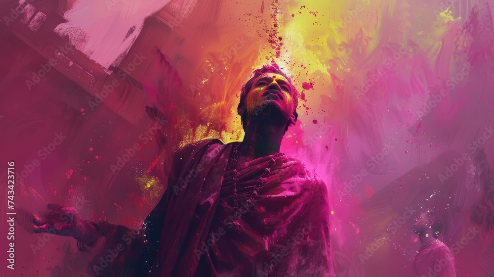 Holi Festival. People in coloured powder. Holi Festival. People in coloured powder.