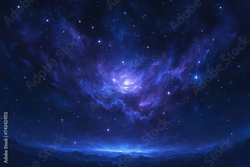 Mysterious galaxy with bright stars.