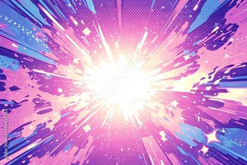 Dynamic Radial Pop Art: A Manga Strip Backdrop.