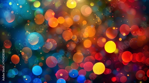 Multicolor bokeh, raining light, blurry lights, blurry background