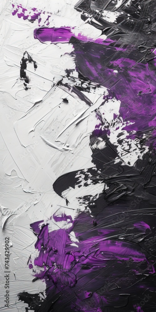 Abstract white wallpaper with small touch of Purple and Black Painting Texture Background