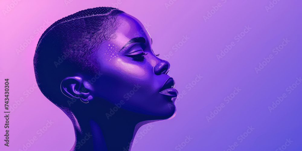 Illustration of an African American woman in vibrant colors isolated from the background Illustration of an African American woman in vibrant colors isolated from the background