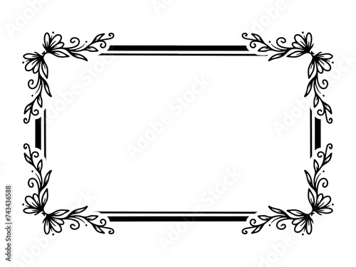Flower Frame Sketch Line Art