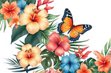 floral art with butterfly