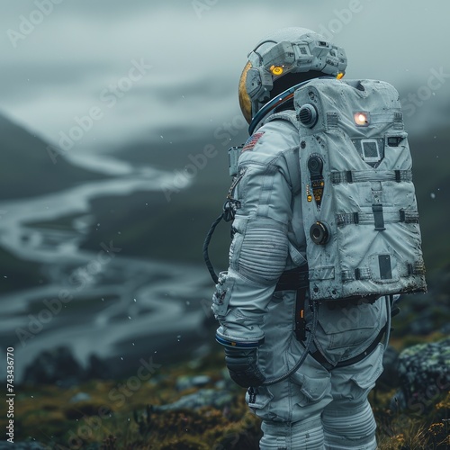 Lone Astronaut Exploring A Desolate Alien, Background Image, Background For Banner, HD