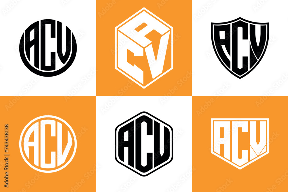 ACV initial letter geometric shape icon logo design vector. monogram, letter mark, circle, polygon, shield, symbol, emblem, elegant, abstract, wordmark, sign, art, typography, icon, geometric, shape ACV initial letter geometric shape icon logo design vector. monogram, letter mark, circle, polygon, shield, symbol, emblem, elegant, abstract, wordmark, sign, art, typography, icon, geometric, shape