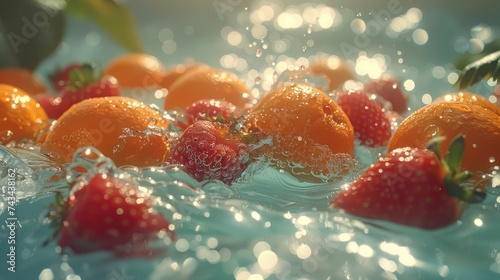 Orange Hovering Above The Crystal Clear Water, Background Image, Background For Banner, HD