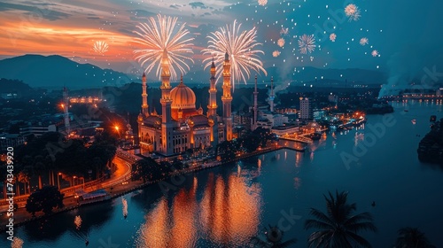Spectacular Fireworks Display Lighting Up, Background Image, Background For Banner, HD © ACE STEEL D