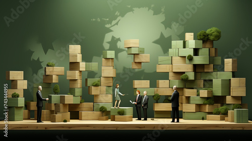Creative 3D Vector Illustration of Businesswoman Holding Box with Money - Office Work Concept for Delivery and Success in Cartoon Style, generative AI
