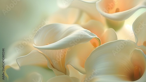 Whispers of Bloom: Calla lilies sway, their slender forms caressed by a soft breeze, evoking a sense of serene beauty.