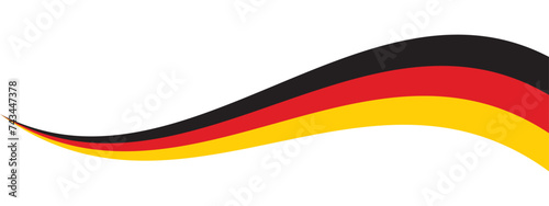 Black  red and yellow colored curved border background  as the colors of Germany flag. Flat vector illustration. 