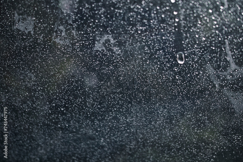 梅雨ビニール傘についた細かい雨粒　霧雨の雨粒の滴 photo