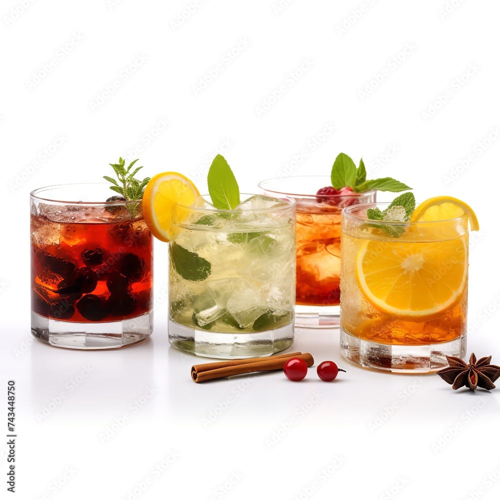 Tasty Herbal Liqueur isolated on white background Tasty Herbal Liqueur isolated on white background