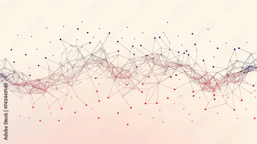 A minimalist AI neural network visual simple lines and dots symbolizing advanced machine learning algorithms