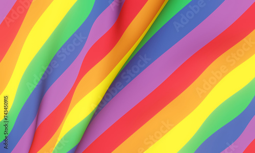 Abstract wavy rainbow color background. LGBTQ  background. © Kavik