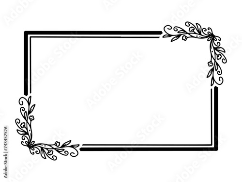 Frame Flower Line Art Illustration