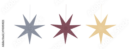 Christmas Star decoration for winter holidays in europe.Vector illustration