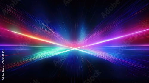 Abstract multicolored blue violet red and green beautiful digital modern magical shiny electric energy laser neon texture with lines and waves stripes, background