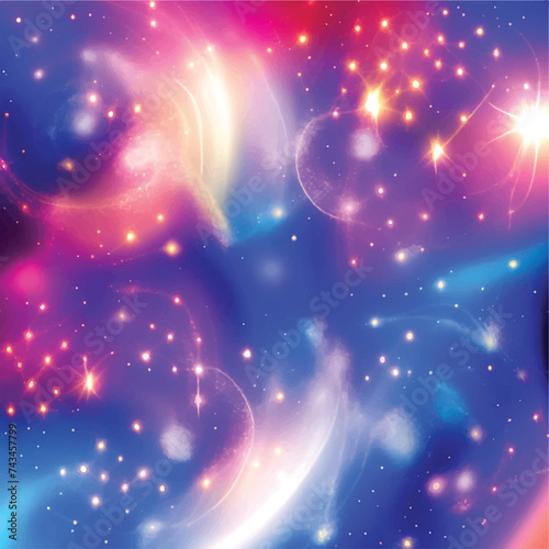 Colorful space astronomy blue cosmos stars glowing wallpaper art design illustration
