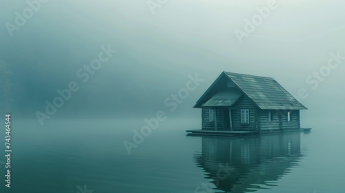 Floating House in the middle of the lake