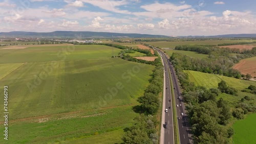 Wallpaper Mural Drone rises above autobahn in Austria revealing scenic views Torontodigital.ca