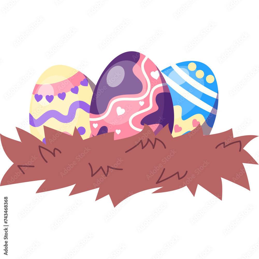 Fototapeta premium Easter Egg In The Nest Illustration
