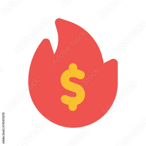 burning flat icon