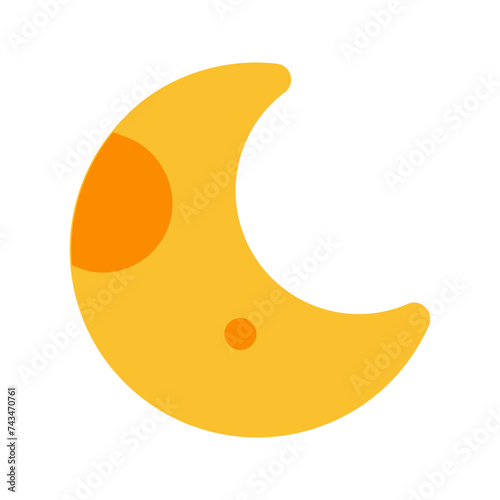 crescent moon flat icon