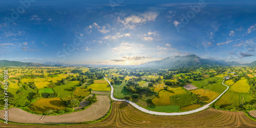 360 photo in Ta Pa fields, Tri Ton City, An Giang Province, Viet Nam  photo