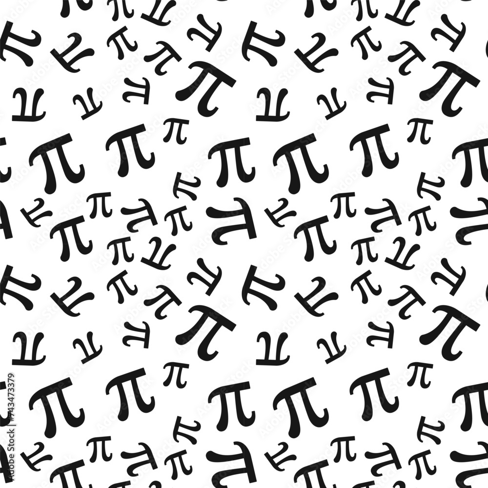 Pi symbol vector minimal seamless pattern - Mathematics background Pi symbol vector minimal seamless pattern - Mathematics background