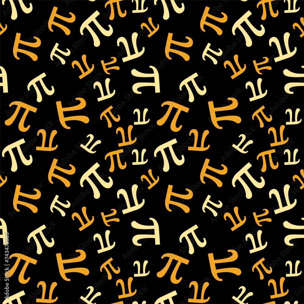 Happy Pi Day Math modern background. Vector Mathematics concept seamless pattern