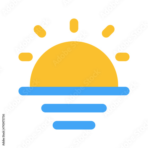 sunset flat icon