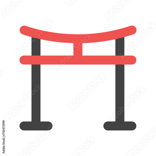 torii gate flat icon