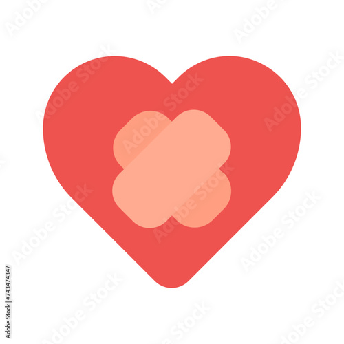 wounded heart flat icon
