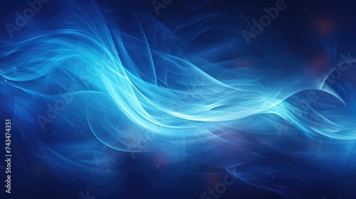 Blue energy abstract swirling curved swirl lines of glowing bright magical energy streaks and flying particles background