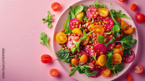 Fresh Vegetarian Salad food isolated on natural background  for healthy food  detox and healthy life