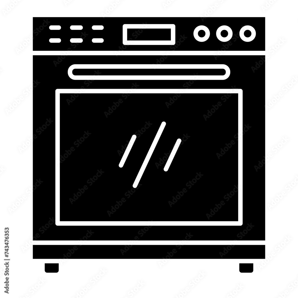 Illustration of Microwave design Glyph Icon Illustration of Microwave design Glyph Icon